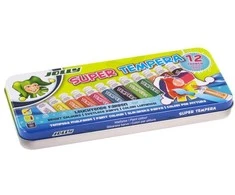 Tempera SUPER, Jolly, 12 spalvų po 7,5ml, metalinėje dėžutėje