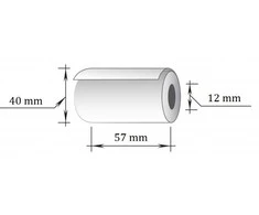 Terminė kasos juosta, plotis 57mm, ilgis 18m, įvorė 12mm, skersmuo 40mm, 10vnt./pak.