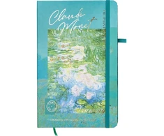 Užrašų knyga CLAUDE MONET , Centrum, A5, 80 lapų, 77gsm, linija, kietu viršeliu, su skirtuku ir gumele