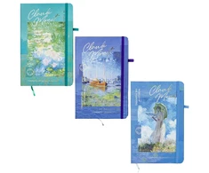 Užrašų knyga CLAUDE MONET , Centrum, A5, 80 lapų, 77gsm, linija, kietu viršeliu, su skirtuku ir gumele