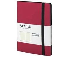 Užrašų knyga PARTNER SOFT, Axent, A5, 96 lapai, 80gsm, langeliais, minkštas PU viršelis, raudonos sp.