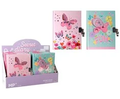 Užrašų knygelė - dienoraštis BUTTERFLIES &amp; FLOWERS, MP, A5, 80 lapų, 80gsm, su spynele