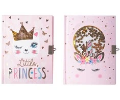 Užrašų knygelė - dienoraštis LITTLE PRINCESS &amp; UNICORN, MP, A5, 80 lapų, 80gsm, su spynele ir magišku rašikliu