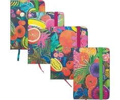 Užrašų knygelė FRUITS, Centrum, A7, 80 lapų, 77gsm, linija, kietu viršeliu, su skirtuku ir gumele