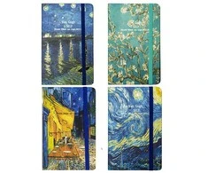 Užrašų knygelė VINCENT VAN GOGH, Centrum, A6, 80 lapų, 77gsm, linija, kietu viršeliu, su skirtuku ir gumele