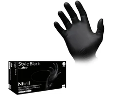 Vienkartinės nitrilinės pirštinės MED-COMFORT Style Juodas, S dydis, juodos sp., be pudros, 100 vnt.