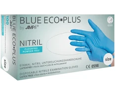Ampri Handelsgesellschaft Vienkartinės nitrilinės pirštinės MED-COMFORT Eco-Plus, L dydis, mėlynos sp., be pudros, 100 vnt.