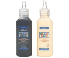 Vitražinių dažų kontūras GD22D24BG, AMOS, 22ml, juodos/aukso sp.