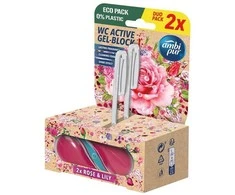 WC valiklis-gaiviklis AMBI PUR Rose &amp; Lily, 2x45 g