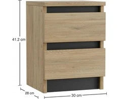 2-jų naktinių staliukų komplektas ComfortCove, rudas