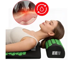 Akupresūros kilimėlis su pagalve Revogym, 105x40 cm, žalias