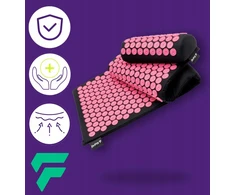 Akupresūros masažinis kilimėlis DrFIT, juodas/rožinis