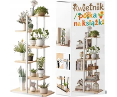 Augalų lentyna LAZYhome, 6 lentynos, balta ir smėlio