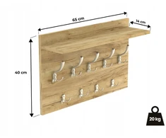 Drabužių kabykla HWS Furniture, 65x40x14 cm, ruda