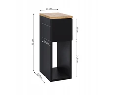 Naktinis staliukas su USB/C prievadu 5V ComfortCove, juodas