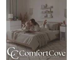 Naktinis staliukas su USB/C prievadu 5V ComfortCove, baltas