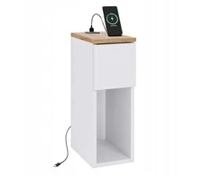 Naktinis staliukas su USB/C prievadu 5V ComfortCove, baltas