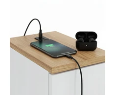 Naktinis staliukas su USB/C prievadu 5V ComfortCove, baltas
