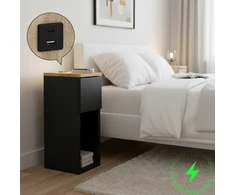Naktinis staliukas su USB/C prievadu 5V ComfortCove, juodas