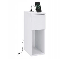 Naktinis staliukas su USB/C prievadu 5V ComfortCove, baltas