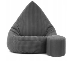 Sėdmaišis su pufu Pufini, pilkas