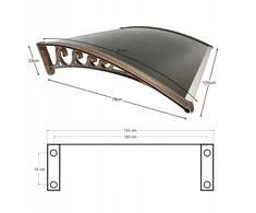 Stogelis virš durų Metal-gum, 125x76 cm, rudas