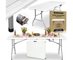 Sulankstomas stalas Heckermann, 180x74x74 cm, baltas