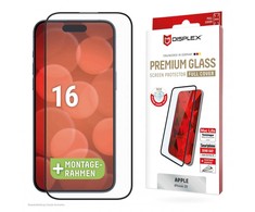 Apple iPhone 16 tikro ekrano stikliukas, pilnai apsaugotas „Displex“ permatomu stiklu.