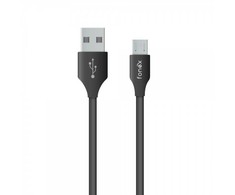 Data Cable USB to Micro USB 12W 1.5m By Fonex Juodas