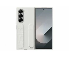 Dėklas Samsung Galaxy Fold6 stovimas dangtelis su dirželiu Baltas