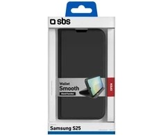 Dėklas Samsung Galaxy S25 Wallet Smooth Case By SBS Juodas