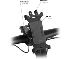 E-Go Holder 360° Rot Electric Scooter/Bike iki 6.5" By SBS Juodas