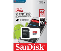 SANDISK 64GB Micro SD atminties kortelė, U1