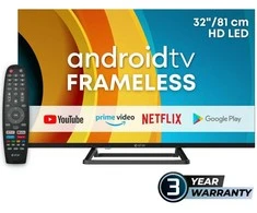Televizorius eSTAR Android TV 32"/82cm 2K HD LEDTV32A3T2 Juodas
