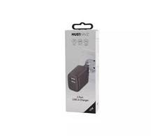 Travel Charger 17W 2xUSB-A By Musthavz Juodas