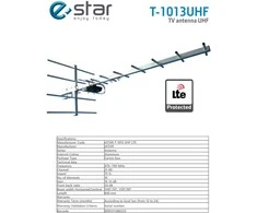 TV antena eSTAR T-1013 UHF LTE Juoda