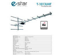 eStar TV STAR T-1013UHF Lauko antena