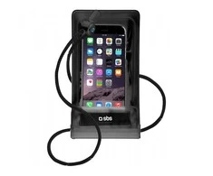Dėklas Universal Atsparus vandeniui Case 5,5 IPX6 + Neck Lace By SBS Juodas