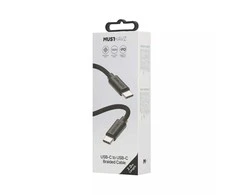 USB-C to USB-C Braided Cable 2.0 m 100W by Musthavz Juodas