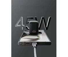 Sieninis įkroviklis 45W USB-C, PD GaN By Aukey Dark Pilkas