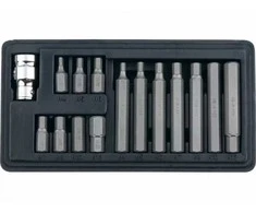 Antgalių rinkinys 15 d.10mm ilgų trumpų Hex metalinė dėž.(H4-H12)
