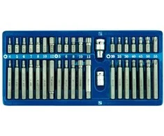 Antgalių rinkinys 40vnt .Metalinėje dėžutėje (HEX,TORX,SPLINE)