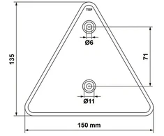 Atspindys trikampio formos 16cm be varžtų 2vnt.
