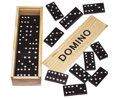 Domino kauliukai medinėje dėžutėje (16x5 cm)