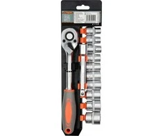 Galvučių rinkinys su terkšle | 12,5 mm (1/2") | 10-24 mm | 12 vnt