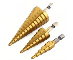 Grąžtas Grąžtų pakopinių rinkinys HEX sk.praplatinimui 3d.(15p.9p.5p.2mm)