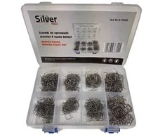 SILVER Kabių rinkinys /plastiko virinimo(8x100vnt)800vnt