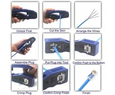 Laidų testeris/Replės laidų jungčių užspaudimui RJ45