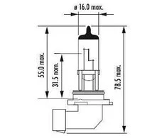 Lemputė HB4 9006 12V 55W P22D NARVA