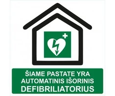 Lipdukas "Defibriliatoriaus ženklas" 200x200mm